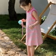 thumbnail image 5 of Ashirexll Girls Summer Dress Toddler Dress 1-8 Years Toddler Kids Casual Sleeveless Round Neck Tank Summer Striped Sundress for Little Girls, 5 of 7