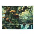 thumbnail image 5 of Shiartex Fairy Tales Magical Forest Tapestry, Nature Tree of Life with Elves Landscape Tapestry Wall Hanging for Living Room BedRoom Decoration Green Painting, 5 of 6