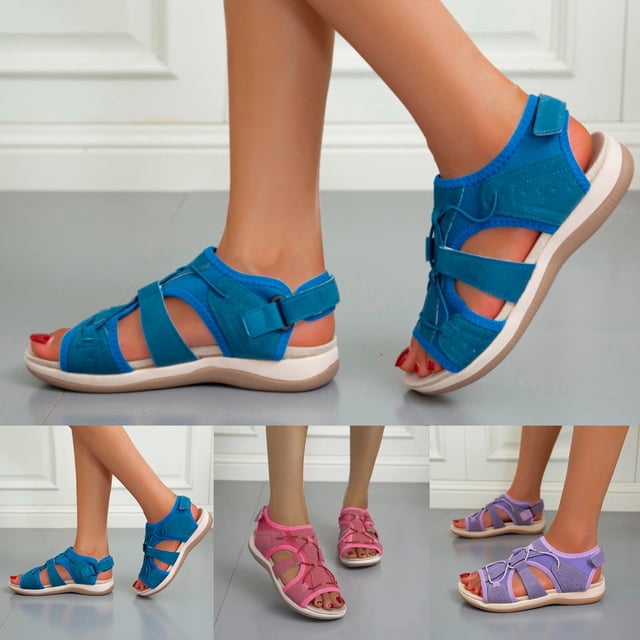 TrendOFT Sandales pour Femmes Décontractées Personnaliser la Dernière Mode Rétro Pu Couleur Unie et Chaussures pour Femme Sandales d'Été Plateforme Femme Rouge 37