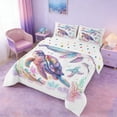 thumbnail image 3 of Manfei Watercolor Dolphin Sea Turtle Full Size Comforter Sets for Kids Boys and Girls, CartooN Sealife Bedding Sets, Polka Dots Reversible 3 Pieces, 1 Comforter and 2 Pillowcases, 3 of 6