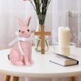 thumbnail image 3 of Tkrady Rattan Effect Resin Bunny Easter Decor,Table Rabbit Easter Decorations,Spring Bunnies Decoration Statue Figurine for Home Farmhouse (Pink, Sedentary), 3 of 6