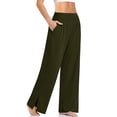 thumbnail image 3 of Womens Wide Leg Yoga Pants Palazzo Pants Joggers Casual Loose Plus Size Lounge Sweatpants with Pockets, 3 of 6