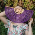 thumbnail image 5 of Lace Hollow Out Vintage Hollow Fan Fan Fan de la Corte Europea Vintage, 5 of 5