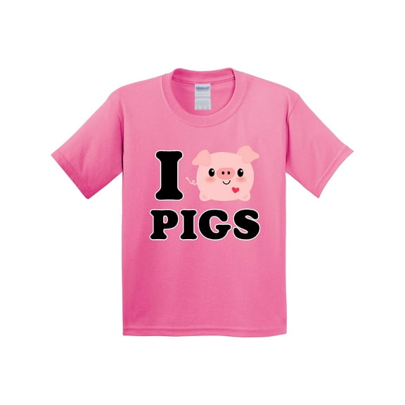 Inktastic I Love Pigs Youth T-Shirt