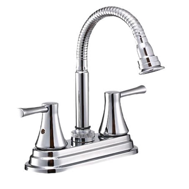 Llave Mezcladora Baño Lavabo Alfa Cuerpo De Latón Cromado Flexible Pato