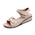 thumbnail image 2 of Womens Sandals Comfortable Fashion Casual Beach Hollow Flat Sandals Breathable Open Toe Buckle Wedge Heel Sandals, 2 of 8