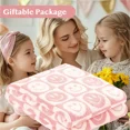 thumbnail image 4 of Amberspace Blossom Smiling Face Knit Throw,Checkered Pink Smile,50"*60", 4 of 6