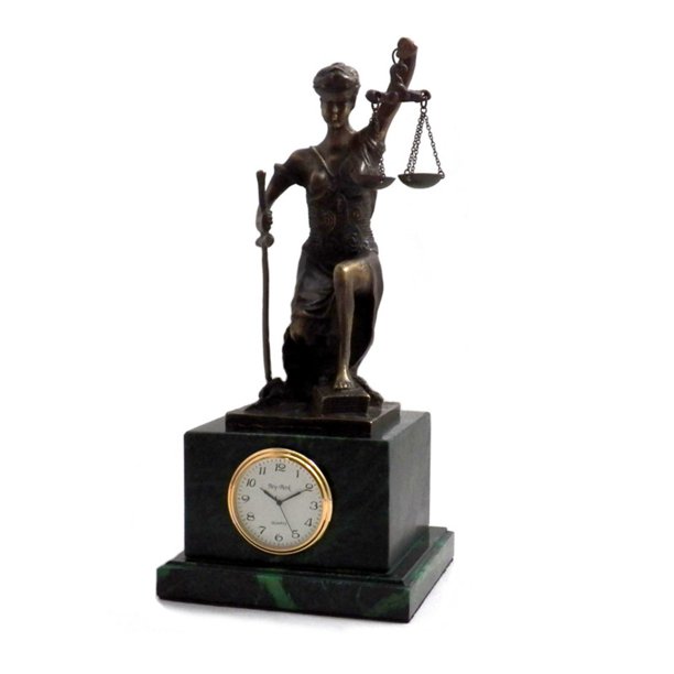 BeyBerk International Kneeling Lady Justice Clock Bronze Walmart