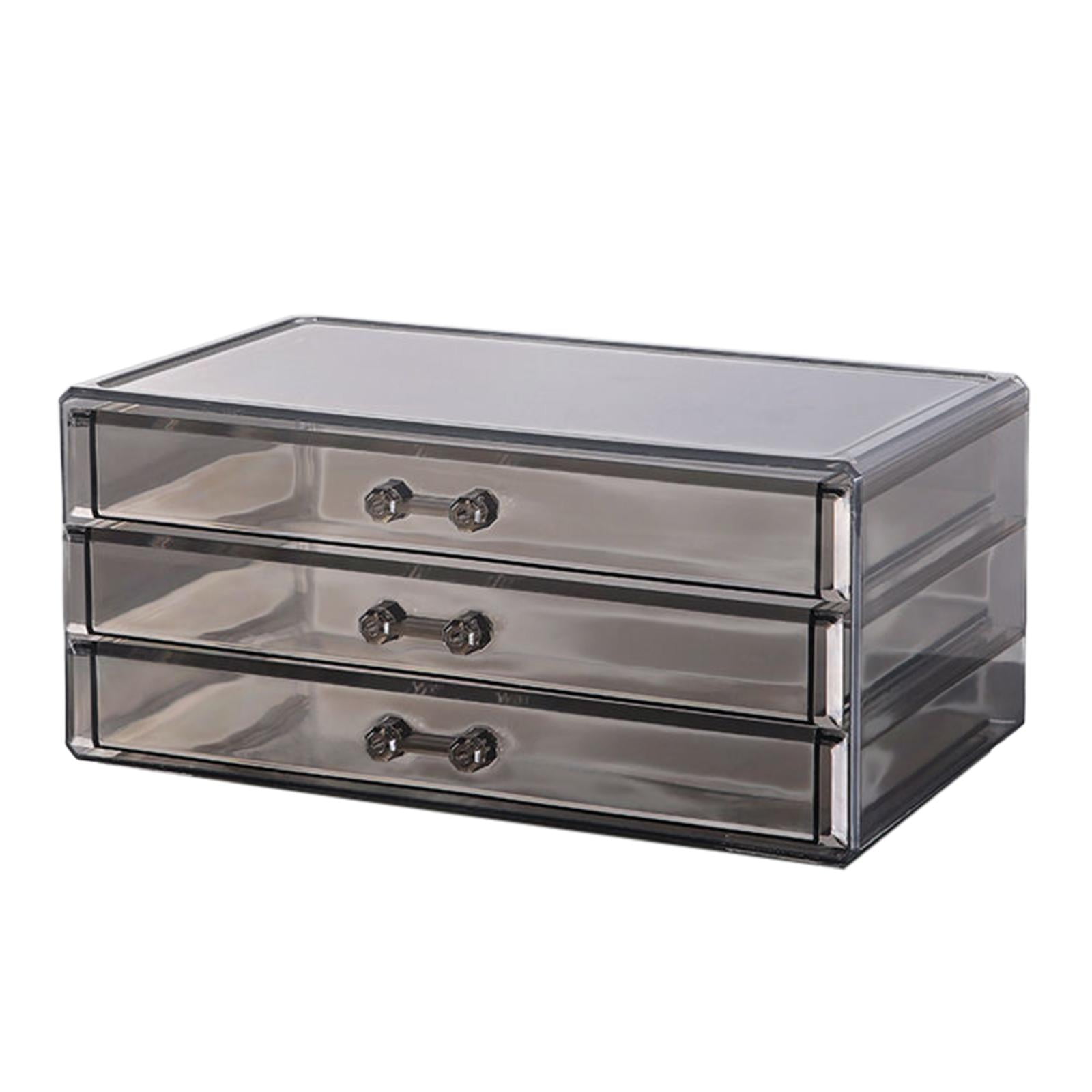 kowaku Desk Organizer with Drawers, Multiuse Storage Drawers Case Drawer Storage Container Pen Holder Organizer with Sliding Drawers Three Layer
