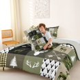 thumbnail image 4 of Castle Fairy Rustic Vintage Camo Deer Full Size Comforter Sets 3-Piece,Geometric Plaid Bedding Comforter Set,Olive Black Cream,Grey Reversible,1 Comforter and 2 Pillowcases, 4 of 6