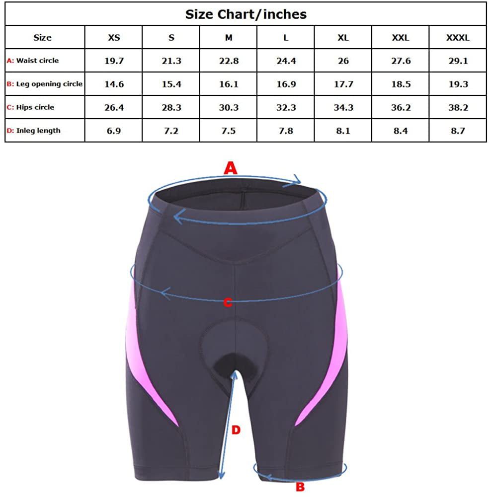 Cycling Shorts with 3D Gel Pad beroy Women Breathable Bike Shorts 