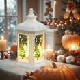 thumbnail image 6 of Linnome Christmas Snow Globe Lantern with LED Candle, Battery-Operated Flameless Winter Village Centerpiece for Indoor Tabletop, Mantel, and Holiday Decor, 6 of 6