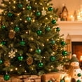 thumbnail image 7 of Fllostpr 24PC Electroplated Christmas Ball Ornaments, Shatterproof Hanging Decor Set for Xmas Tree Wreath Garland Party Indoor, Green 1.2", 7 of 7