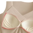 thumbnail image 5 of Beige Tank Tops for Women V Neck Bodysuit with In Bra Cups for Support, 5 of 6