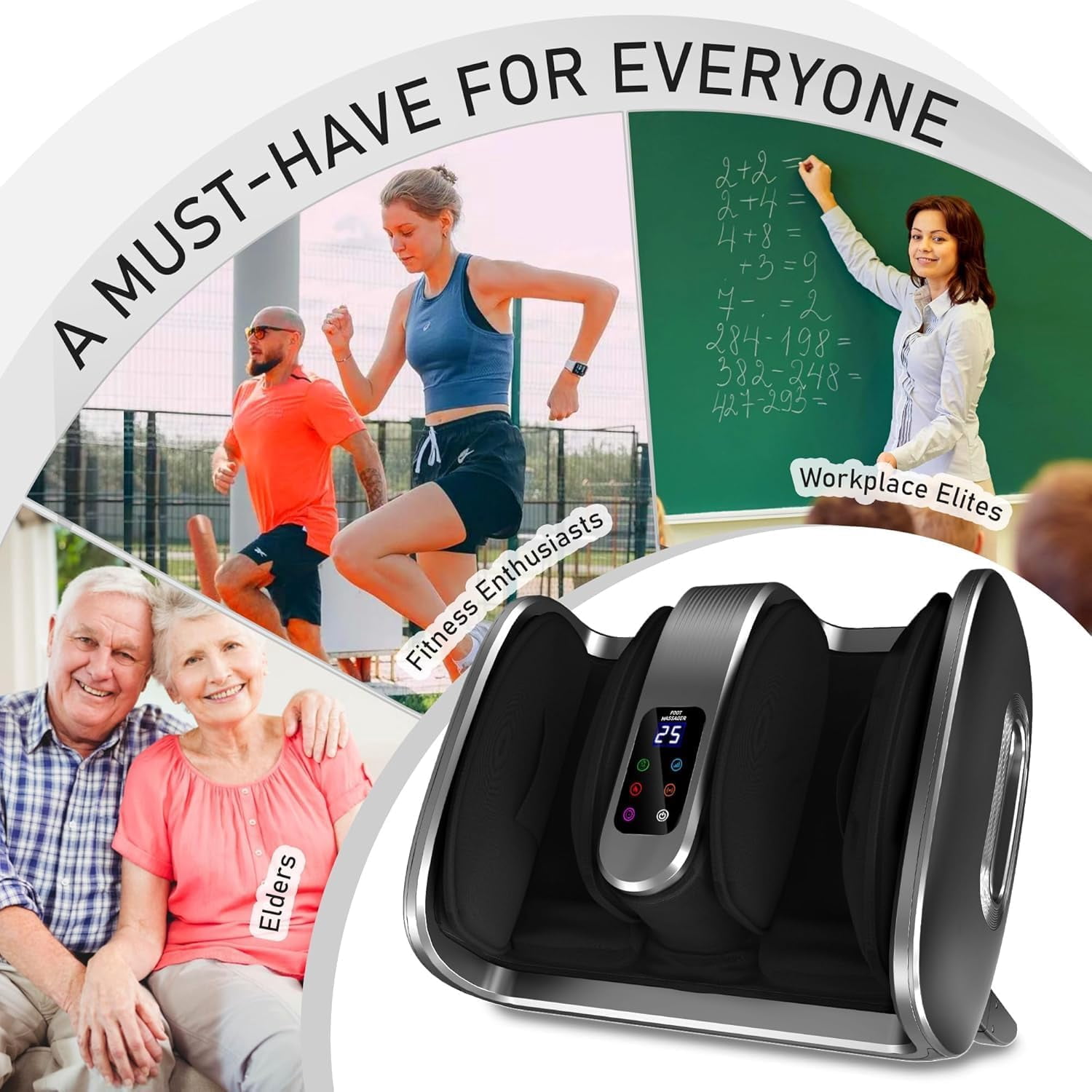 Shiatsu Foot Massager with Heat, Basic Massager for Tired Foot Blood Circulation-Deep Kneading Rolling, Fits Feet Up to Size 13, Ideal Winter Gift for Men Women