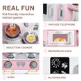 thumbnail image 3 of AILEEKISS Kids Play Kitchen Set, Wood Kitchen Playset for Toddler with Accessories, Pink, 3 of 10