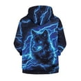 thumbnail image 7 of Chaqlin Blue Wolf Lightning Kids Casual Pullover Hoodie Long Sleeve Soft with Pockets Lightweight Comfy Top Boys Size 14-16, 7 of 7