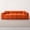 Orange, variant on Hosnnlie Corduroy Sofa White, Cloud Puff Segmented Cushions, Rounded Armrests, Breathable Fabric for Cream-Style & Nordic Homes