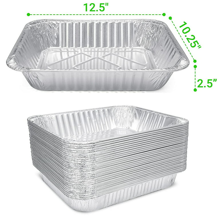 Durable Full Size Deep Aluminum Foil Roasting & Steam Table Pans - Deep Pan  for Catering Large Groups - Disposable Pans Great for Cooking, Heating
