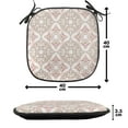 thumbnail image 4 of Moroccan Chair Seating Cushion Set of 4, Pastel Colored Complex Tiles with Geometrical Shapes Persian Art, Seat Pads for Office with Anti-slip Backing, 16"x16", Beige Pink White, by Ambesonne, 4 of 7