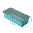 thumbnail image 3 of Transparent Flip Lid Dust Proof Storage Box with Drainage Holes, Kitchen Utensil Organizer for Chopsticks Spoons and Cutlery, Stackable Home Organization Solution, 3 of 6