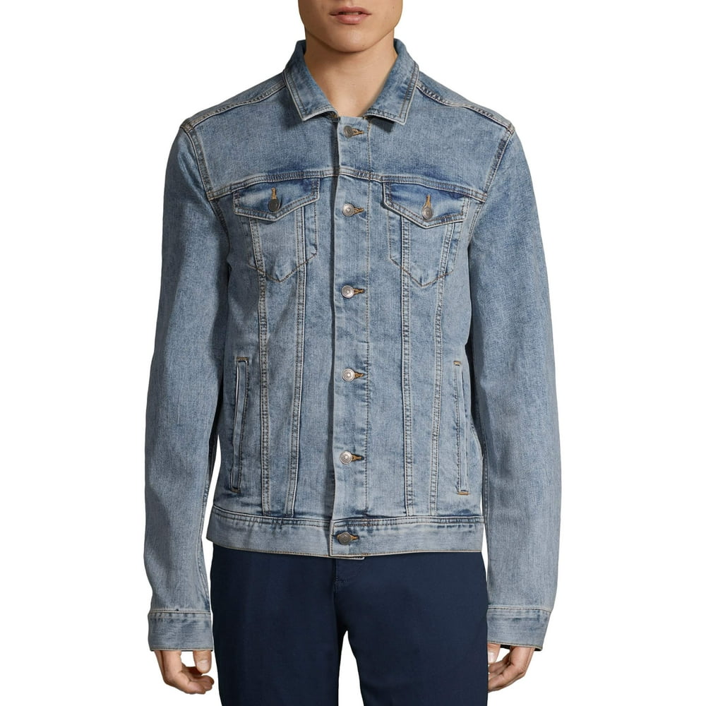 Men's and Big Men's Denim Jacket, up to Size 5XL