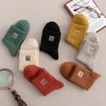 thumbnail image 3 of Calcetines de tubo de otoño e invierno para niños, calcetines largos de tubo de invierno para mujer, calcetines cálidos de algodón de color sólido con bordado de cara sonriente, calcetines de mujer, 3 of 5