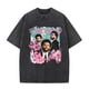 thumbnail image 4 of Camisetas Vintage lavadas para hombre, camisa informal de 100% algodón, con gráfico Retro, Hip Hop, Unisex, negra, ropa de calle de gran tamaño, 4 of 4