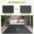 thumbnail image 3 of KUETH 6'x 9' Outdoor Rug Plastic Foldable Waterproof Outside Carpet UV Resistant Geometric Patio RV Deck Mat,BLACK GREY, 3 of 6