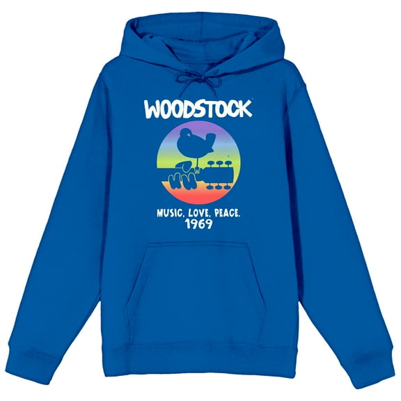 Woodstock Gradient Rainbow Art Women's Royal Blue Hoodie-Medium