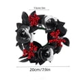 thumbnail image 3 of SLYNSHome Red Rose Berry Mini Candle Ring Wreath, Artificial Black Leaf Small Garland For Candle Table Mantel Indoor Fall Halloween Thanksgiving Farmhouse Tabletop Decor, 3 of 7