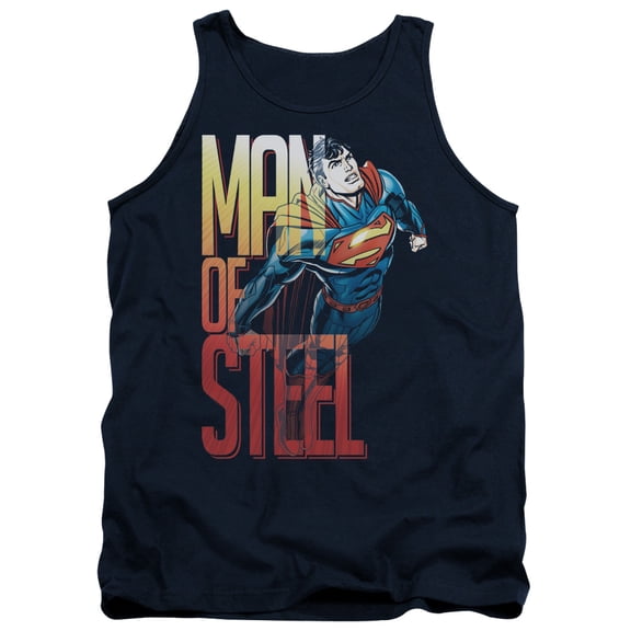 Superman Steel Flight Adult Tank Top Navy