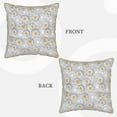 thumbnail image 3 of Fotbe Daisies Flowers Pattern Velvet Decorative Throw Pillow Covers with Elegant Piping, Soft Plush Cushion Cover for Sofa, Bed, Car, Office-18"x18", 3 of 8