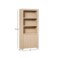 thumbnail image 5 of Walker Edison Modern Wood Open Bookshelf with Cabinet, Light Ash, 5 of 13