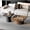 Black + Dark Walnut, variant on Modern Nesting Coffee Table Set, 2-Piece Square Tables with Parquet Top, Cylindrical Fluted Base, Natural Wood & Black, Versatile Living Room Furniture