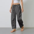 thumbnail image 5 of Resicozy Womens Barrel Sweatpants 2025 Baggy Wide Leg Solid Color Pants Casual Elastic Waisted Drawstring Sweat Pants with Pockets Dark Gray M, 5 of 7