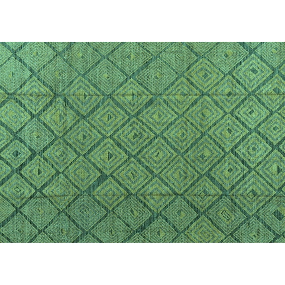 Ahgly Company Machine Washable Indoor Rectangle Abstract Turquoise Blue Modern Area Rugs, 6' x 9'