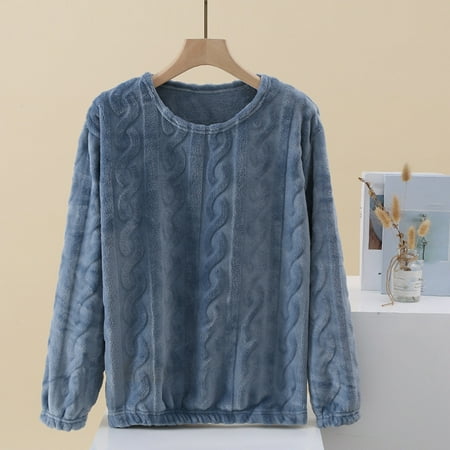 

Fiudx Women Fashion Flannel Long Sleeve Thickened Plus Velvet Homewear Nightwear New 1412