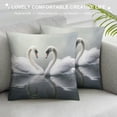 thumbnail image 3 of Creowell Swans Water Heart Shape Fashion Style Dirt-Resistant Short Plush Throw Pillow Covers for Couch Sofa Bed Living Room Bedroom Home Decor 1PC 20x20in, 3 of 5