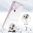 thumbnail image 3 of For Motorola Moto Edge 20 Lite Marble Patterned Case with Card Holder, Back Folio Kickstand PU Leather + Soft Crystal Bumper Edge, Magnetic Clasp Back Cover For Motorola Moto Edge 20 Lite,Lightpurple, 3 of 6