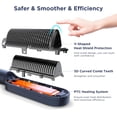 thumbnail image 3 of Prizm Hair Straightener Brush, 20s Fast Heating, Negative Ions Hair Straightening Brush with Less Frizz, 4 Temp Settings & LED Display, Anti-Scald Design, Gift for Women, Dual Voltage, Prussian Blue, 3 of 9