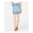 thumbnail image 2 of INC Womens Blue Frayed Zippered Short Tulip Skirt 12, 2 of 4