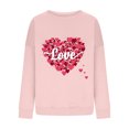thumbnail image 4 of Meichang Sweatshirts Surdimensionnés pour Femmes Chemise de la Saint-Valentin Sweatshirt Graphique Tendance Cœur Col Rond Manches Longues, 4 of 5