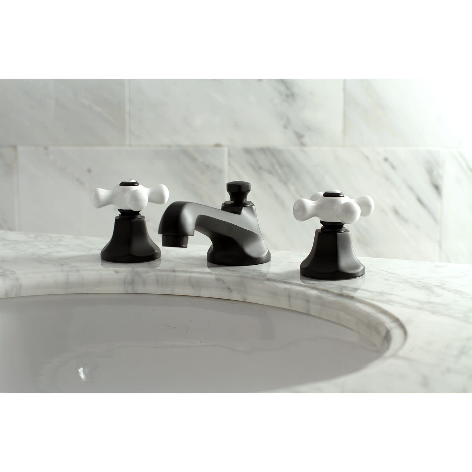 Kingston Brass KS4467PX 8 in. Widespread Bathroom Faucet, Brushed Brass