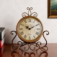 thumbnail image 3 of Battery Operated Silent Table Clock Vintage Retro Iron Ornament Home Decoration, 3 of 8