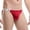Red, variant on Men's Solid Elastic Tight Low Waisted Thong for Fitness Sports Comfortable Triangle Briefs, L, Black