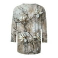 thumbnail image 6 of JTZGDY 3D Embroidered Floral Shirts for Women Cute Summer 3/4 Sleeve Crewneck Graphic Tunic T-Shirts Loose Fit Dressy Casual Pullover Tops Multicolor#12 XL, 6 of 6