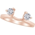 thumbnail image 2 of Gems Jewels 14K Rose Gold Plated 1.00 Ct Round Cut White Diamond Enhancer Guard Wrap Ring 925 Sterling Silver For Women's -.8.5, 2 of 2