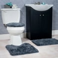thumbnail image 2 of Somerset Home 3-Piece Bath Rug Set with Contour Mat and Toilet Cover (Platinum), 2 of 7