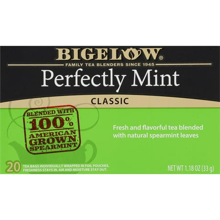 Bigelow Perfectly Mint Black Tea Bags 20 Count